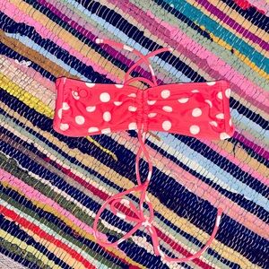 Op ocean pacific coral and white polka dot tie bikini top